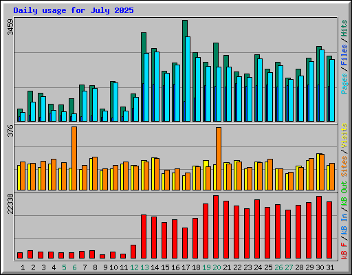 Daily usage for July 2025